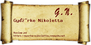 Györke Nikoletta névjegykártya